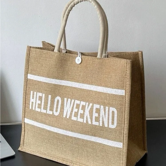 Letter Print Shopper Tote Bag - Picture 7 of 7